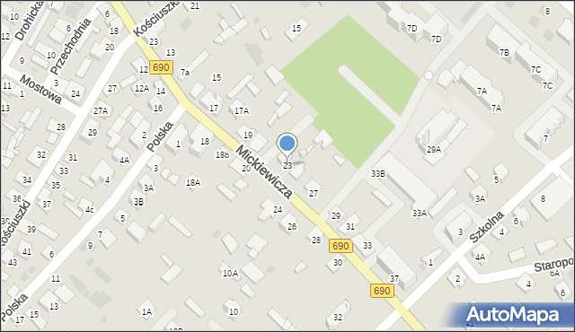 Ciechanowiec, Mickiewicza Adama, 23, mapa Ciechanowiec