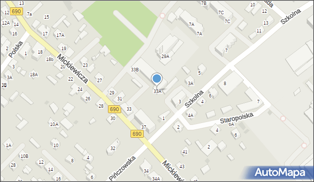 Ciechanowiec, Mickiewicza Adama, 33A, mapa Ciechanowiec