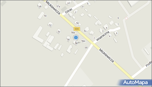 Ciechanowiec, Mickiewicza Adama, 58, mapa Ciechanowiec
