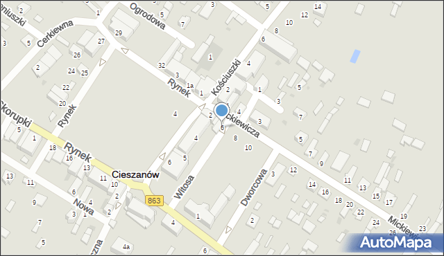 Cieszanów, Mickiewicza Adama, 6, mapa Cieszanów