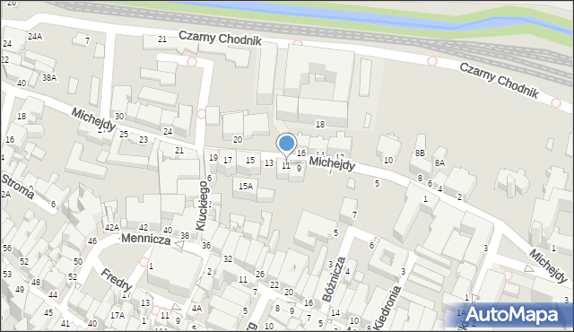 Cieszyn, Michejdy Jana, dr., 11, mapa Cieszyna