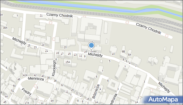 Cieszyn, Michejdy Jana, dr., 14, mapa Cieszyna