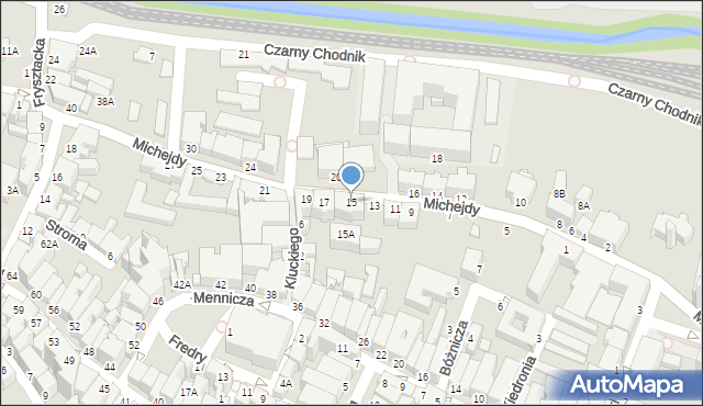 Cieszyn, Michejdy Jana, dr., 15, mapa Cieszyna