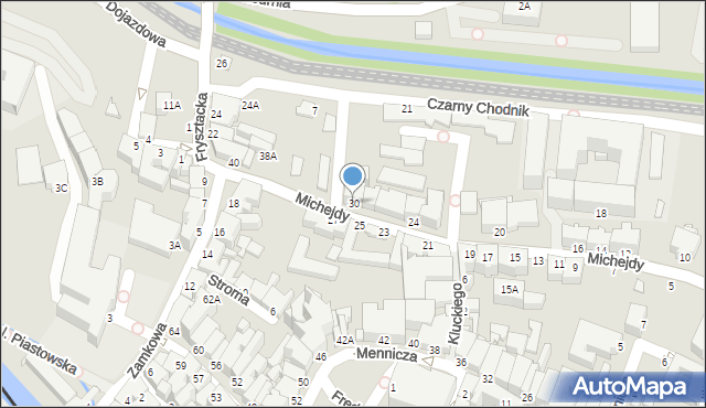 Cieszyn, Michejdy Jana, dr., 30, mapa Cieszyna