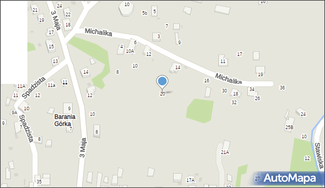 Ciężkowice, Michalika Jacka, ks., 20, mapa Ciężkowice