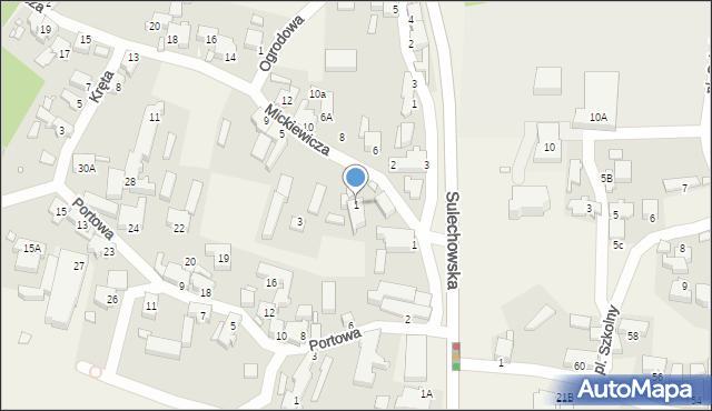 Cigacice, Mickiewicza Adama, 1, mapa Cigacice