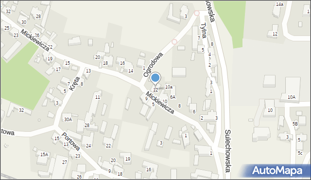 Cigacice, Mickiewicza Adama, 12, mapa Cigacice