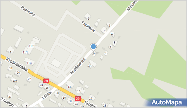 Cybinka, Mickiewicza Adama, 2, mapa Cybinka