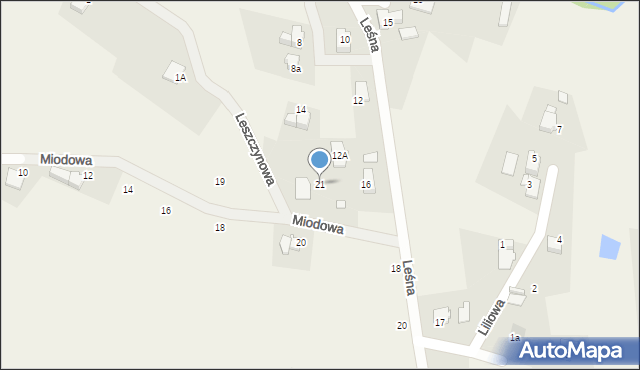 Czaniec, Miodowa, 21, mapa Czaniec