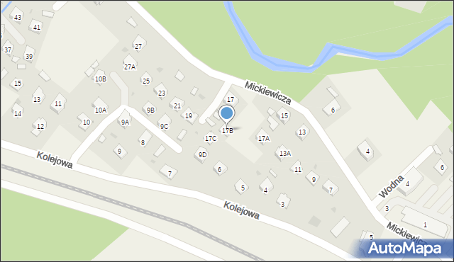 Czarna, Mickiewicza Adama, 17B, mapa Czarna