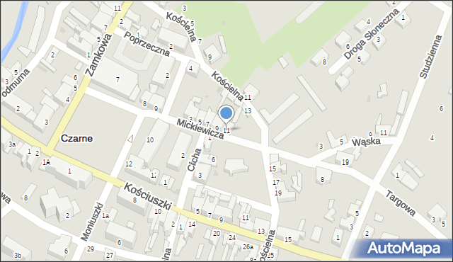 Czarne, Mickiewicza Adama, 11, mapa Czarne