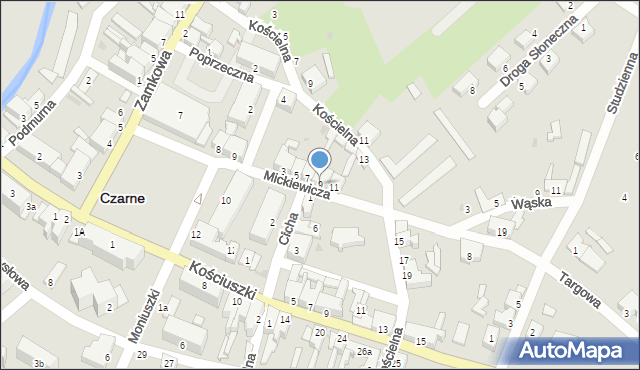 Czarne, Mickiewicza Adama, 9, mapa Czarne