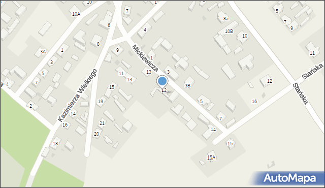 Czarnów, Mickiewicza Adama, 12a, mapa Czarnów