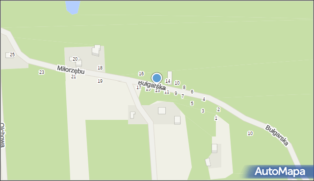 Czarny Las, Miłorzębu, 13, mapa Czarny Las