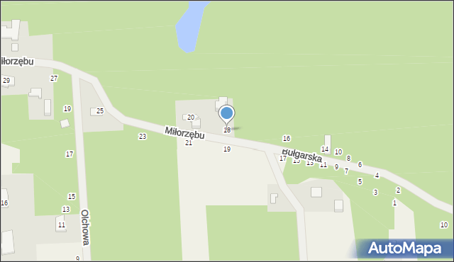 Czarny Las, Miłorzębu, 18, mapa Czarny Las