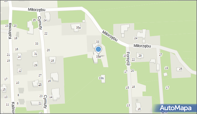 Czarny Las, Miłorzębu, 33a, mapa Czarny Las