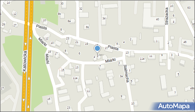 Czechowice-Dziedzice, Miarki Karola, 2, mapa Czechowic-Dziedzic