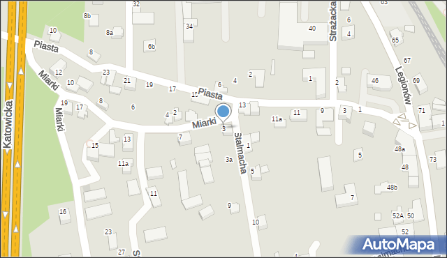 Czechowice-Dziedzice, Miarki Karola, 3, mapa Czechowic-Dziedzic