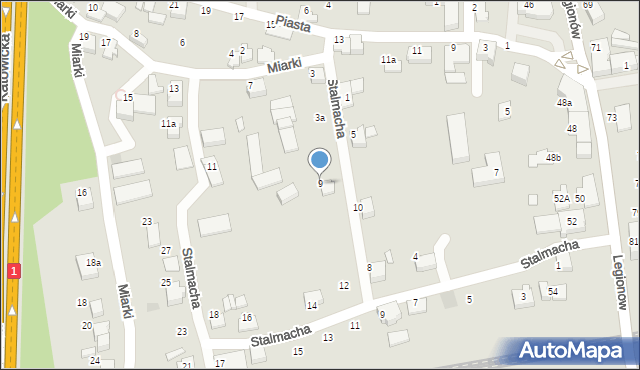 Czechowice-Dziedzice, Miarki Karola, 9, mapa Czechowic-Dziedzic