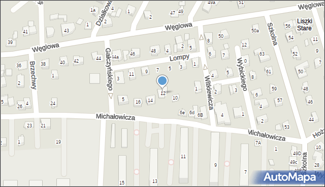 Czechowice-Dziedzice, Michałowicza Mieczysława, 12, mapa Czechowic-Dziedzic