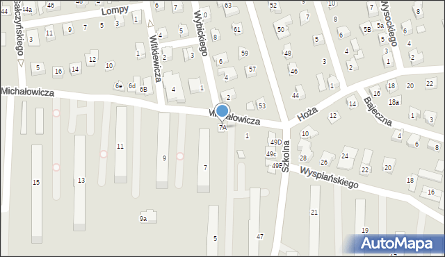 Czechowice-Dziedzice, Michałowicza Mieczysława, 7A, mapa Czechowic-Dziedzic