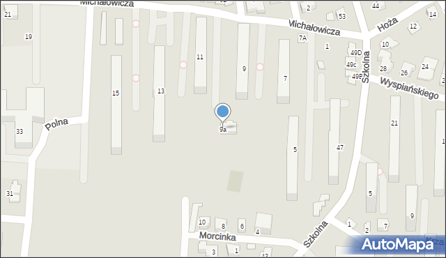 Czechowice-Dziedzice, Michałowicza Mieczysława, 9a, mapa Czechowic-Dziedzic