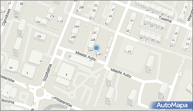 Czeladź, Miasta Auby, 1, mapa Czeladź