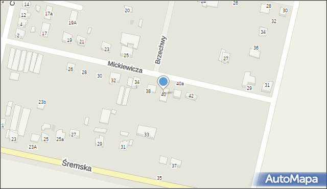 Czempiń, Mickiewicza Adama, 40, mapa Czempiń