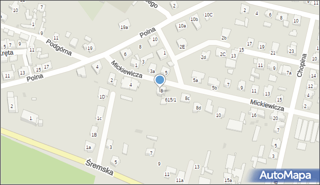 Czempiń, Mickiewicza Adama, 8a, mapa Czempiń