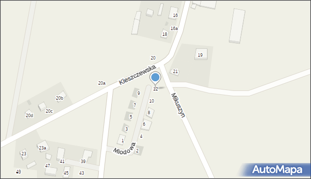 Czerlejno, Miodowa, 12, mapa Czerlejno