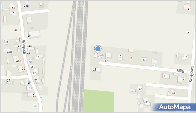 Czerniewice, Miła, 14, mapa Czerniewice