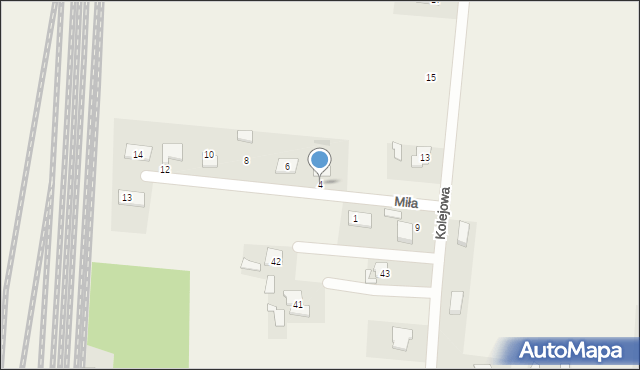 Czerniewice, Miła, 4, mapa Czerniewice