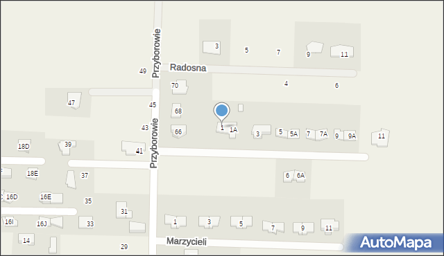 Czersk, Miła, 1, mapa Czersk