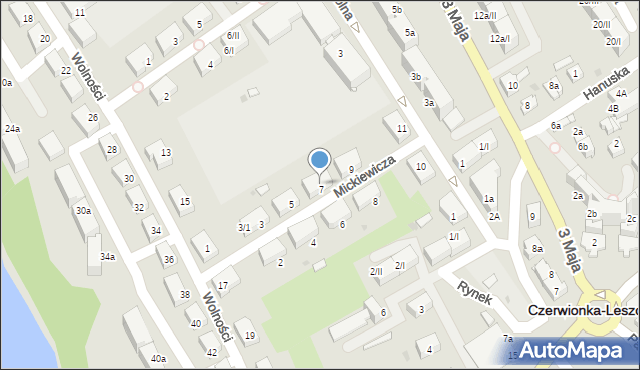 Czerwionka-Leszczyny, Mickiewicza Adama, 7/2, mapa Czerwionka-Leszczyny