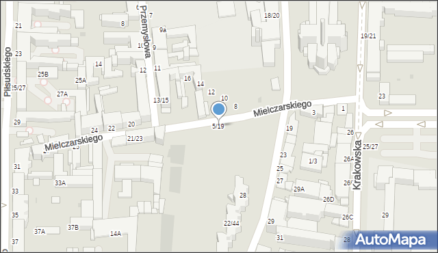 Częstochowa, Mielczarskiego Romualda, 5/19, mapa Częstochowy
