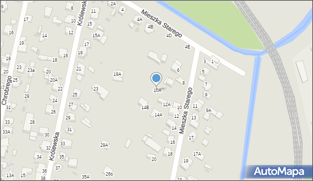 Częstochowa, Mieszka Starego, 10A, mapa Częstochowy