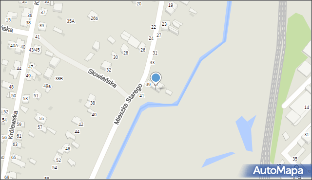Częstochowa, Mieszka Starego, 39A, mapa Częstochowy