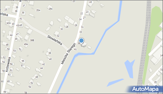 Częstochowa, Mieszka Starego, 39b, mapa Częstochowy