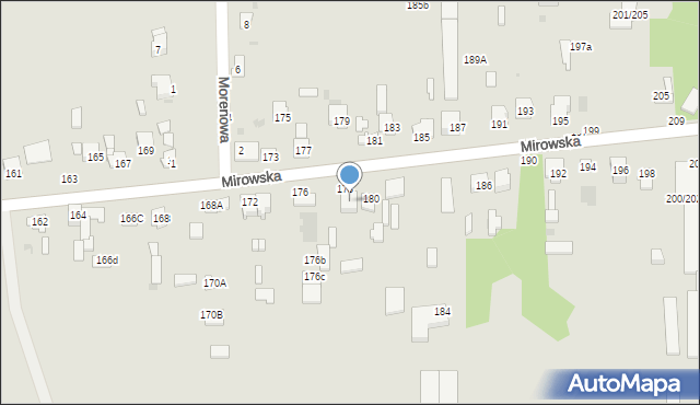 Częstochowa, Mirowska, 178A, mapa Częstochowy