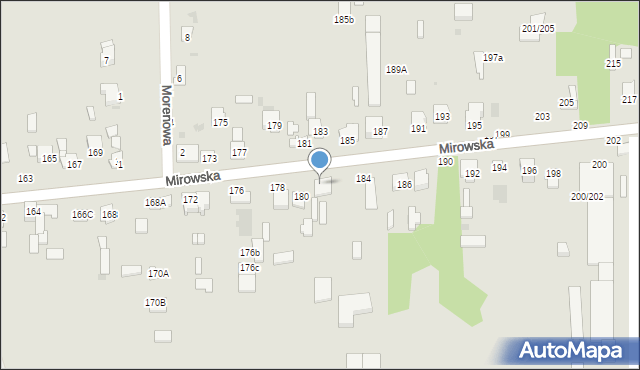 Częstochowa, Mirowska, 182, mapa Częstochowy