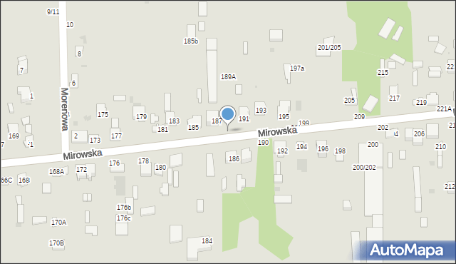 Częstochowa, Mirowska, 189, mapa Częstochowy