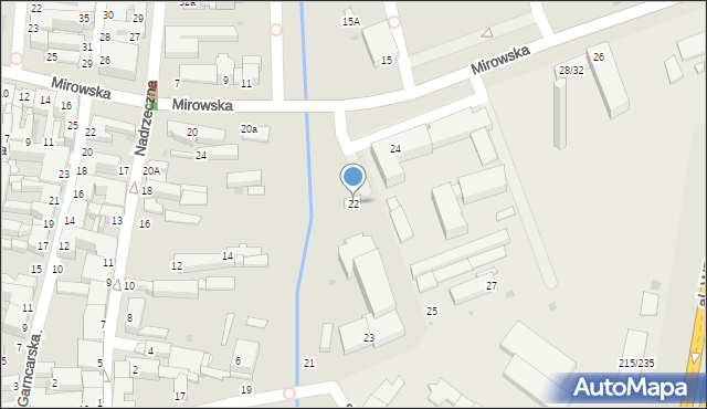 Częstochowa, Mirowska, 22, mapa Częstochowy