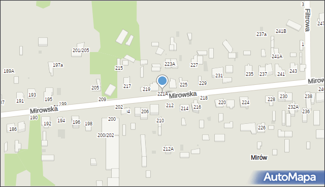 Częstochowa, Mirowska, 221A, mapa Częstochowy