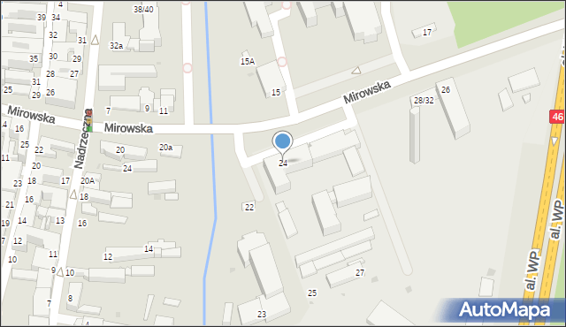Częstochowa, Mirowska, 24, mapa Częstochowy