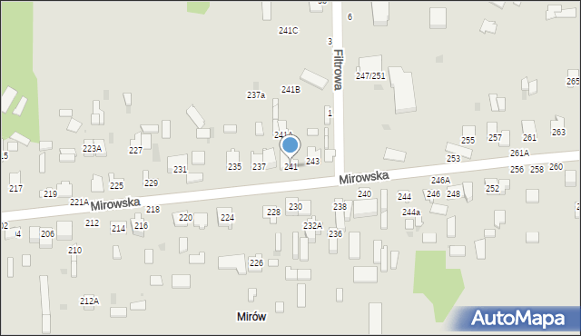 Częstochowa, Mirowska, 241, mapa Częstochowy