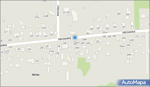 Częstochowa, Mirowska, 244, mapa Częstochowy