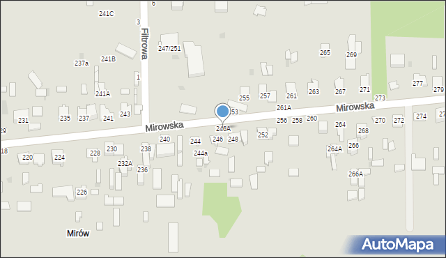 Częstochowa, Mirowska, 246A, mapa Częstochowy