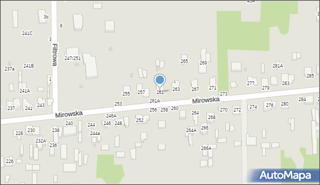 Częstochowa, Mirowska, 261, mapa Częstochowy