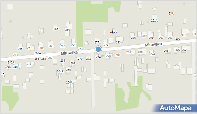 Częstochowa, Mirowska, 274, mapa Częstochowy