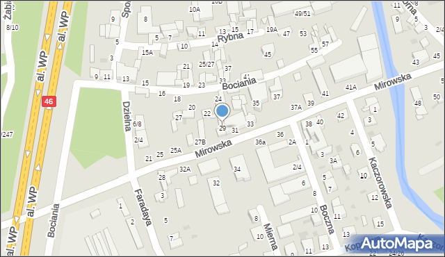 Częstochowa, Mirowska, 29, mapa Częstochowy